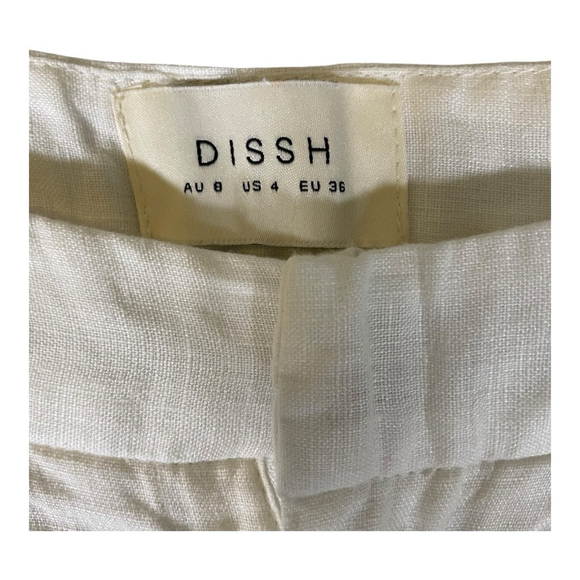 Dissh Womens Wide Leg Pants White Size 4 Casual Boho Pedal Pushers Night Out - Picture 9 of 10